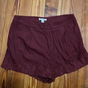 High Waist Maroon Shorts, Large from Francesca’s